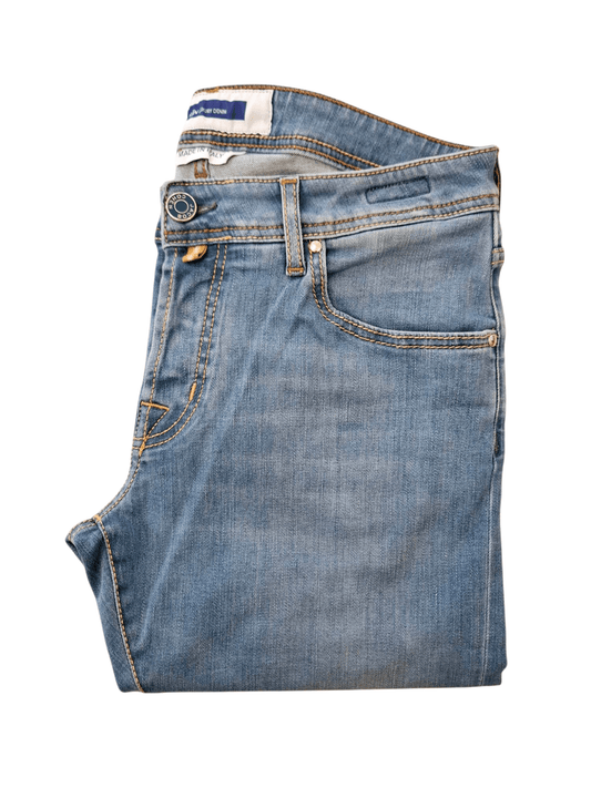 Jeans Jacob Cohen Nick Slim con Cavallino Verde - Slim Fit Stretch - Diamante