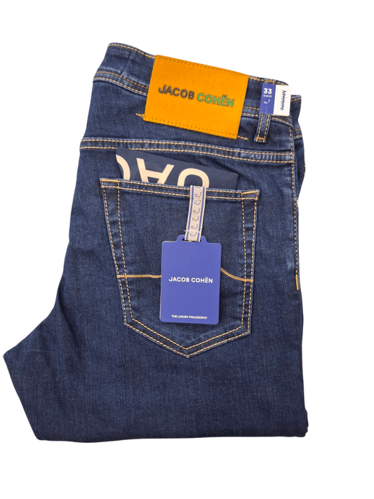 Jeans scuro Jacob Cohen con salpa cavallino orange - Diamante